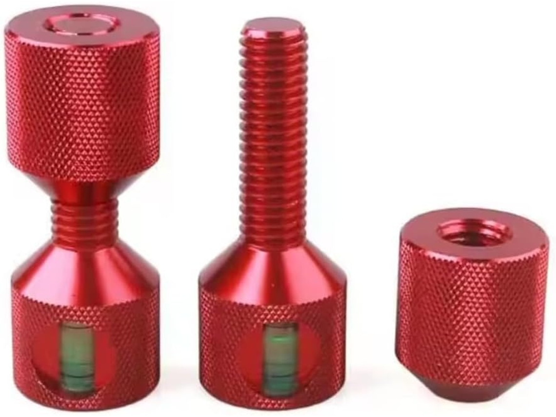 Conjunto de 2 pinos de alinhamento de flange de 8 polegadas com dois furos e nível integrado, com acabamento em alumínio anodizado.