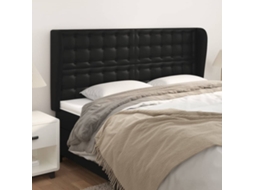 Cabecero con Alas de Polipiel 183x23x118/128 Cm Negro