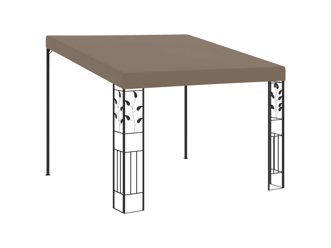Vidaxl Gazebo De Parede 3x3x2,5 M Cinzento-acastanhado
