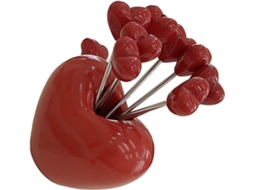 Kit De Garfos Para Frutas Em Aço Inoxidável Com Suporte, Multiuso Para Lanches, Inclui Base De Armazenamento