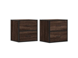 Wall-mounted Bedside Cabinet, Wall-mounted Bedside Cabinets Vidaxl Marrom Madeira Processada (n/a)