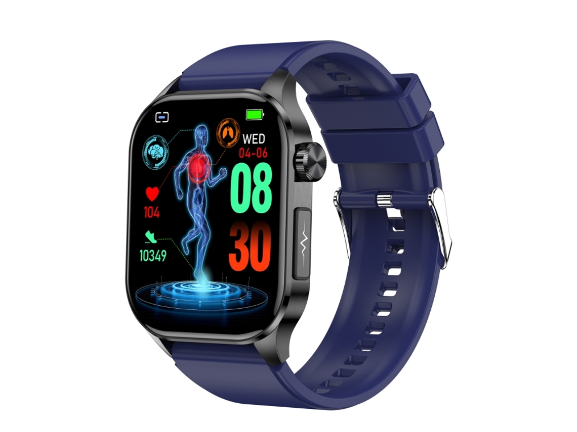 (pulseira De Silicone Azul) Smartwatch Esportivo Com Visor Amoled De 2,04 Polegadas E Função De Ecg