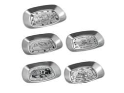 Tábua de Frutas Aço Inox Retro 5 Peças Portátil