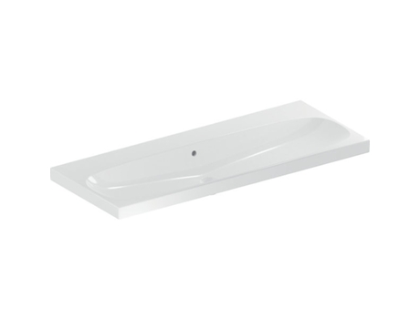 Keramag Acanto lavatório 501.880, sem furos para torneiras, com ladrão, 1200x480 mm