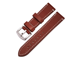 Correa De Cuero Con Hebilla De Acero Inoxidable Para Apple Watch Marrón Plata
