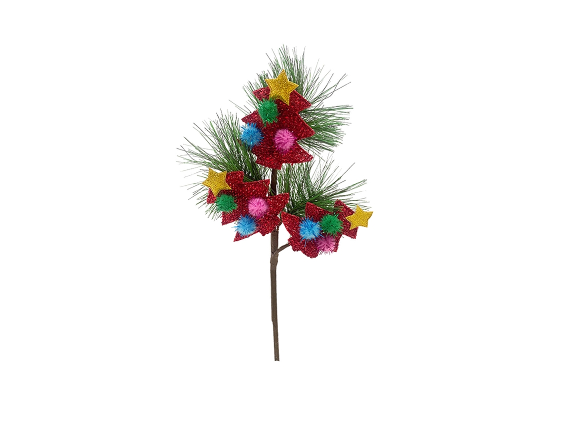Laxiscreed Ramo De Pinho Com Bola Fofa Para Decoração De Natal E Arranjos Florais