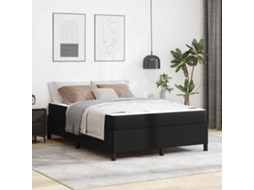 Vidaxl Estrutura Da Cama Com Colchão Preto 160 X 200 Cm Tecido