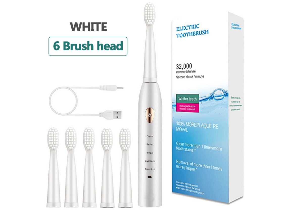 Escova de Dentes Elétrica TRUMSEN X-1 Plus Branco (32000 Rpm - 5 Modos - Recarregável)