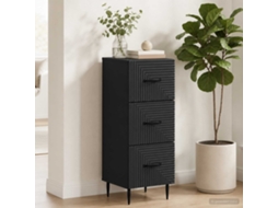 Vidaxl Gabinete De Gavetas Preto 33 X 34,5 X 89,5 Cm