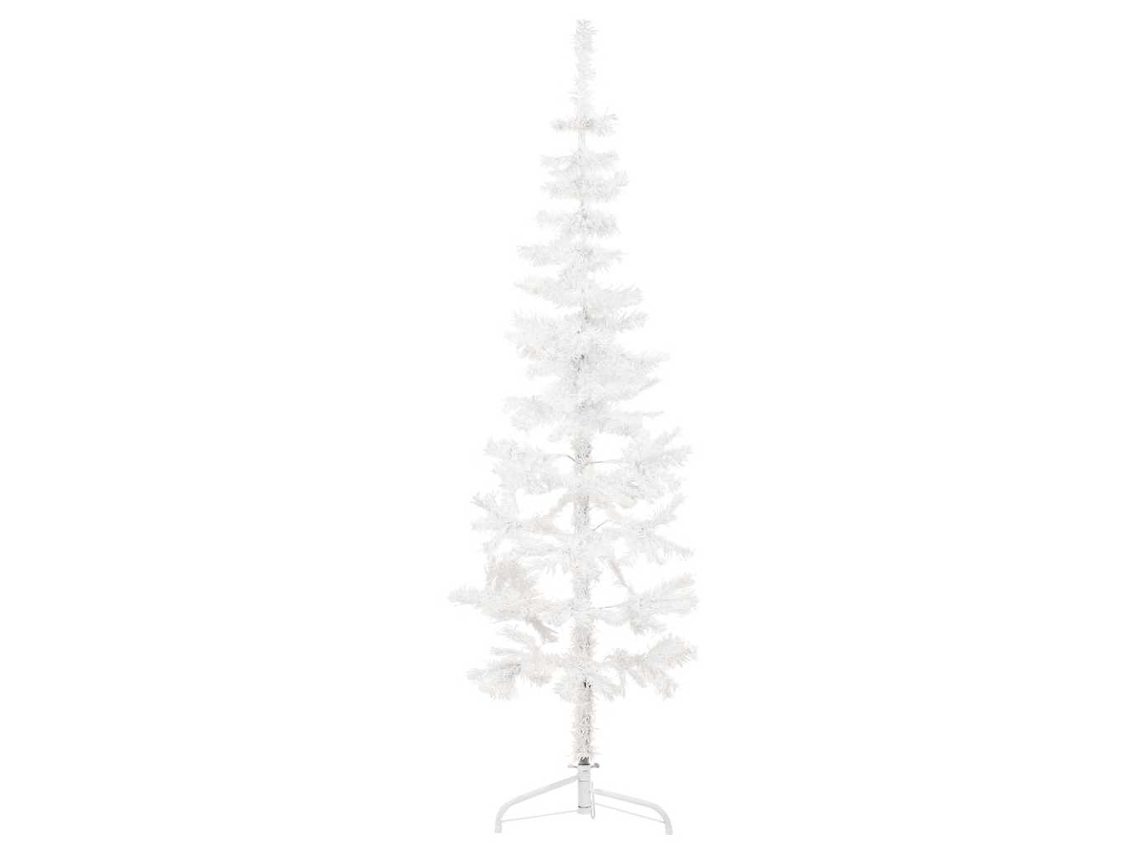 Vidaxl Meia Árvore De Natal Fina Com Suporte 180 Cm Branco