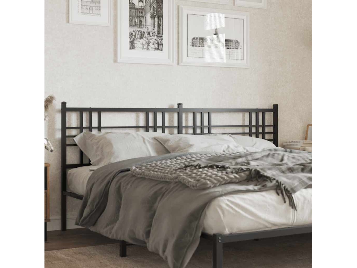 Vidaxl Cabeceira De Substituição 200 Cm Metal Preto