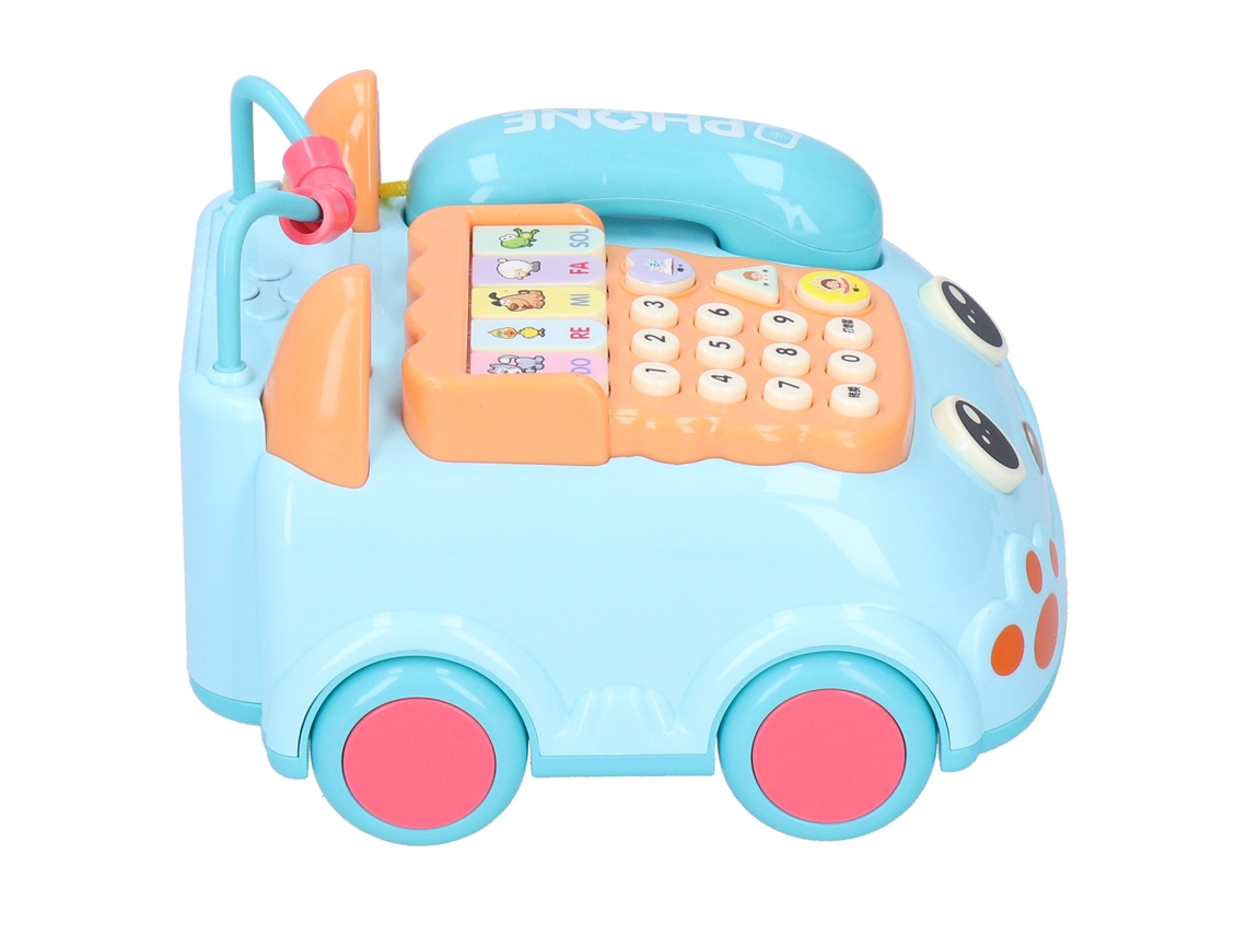 Primerox brinquedo Telefone Infantil Educativo com Efeito Luz Música Simulação Azul