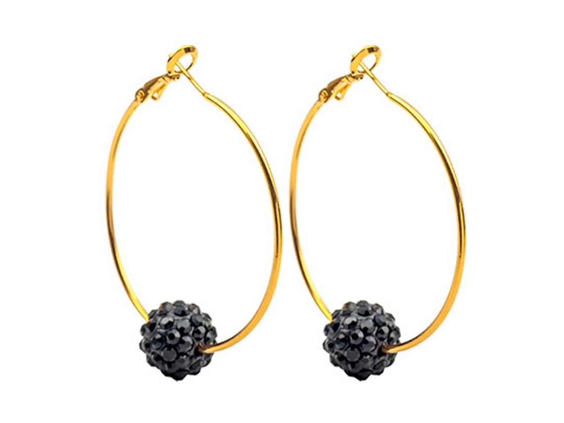 Brincos Pendentes Brilhantes Preto Design Feminino