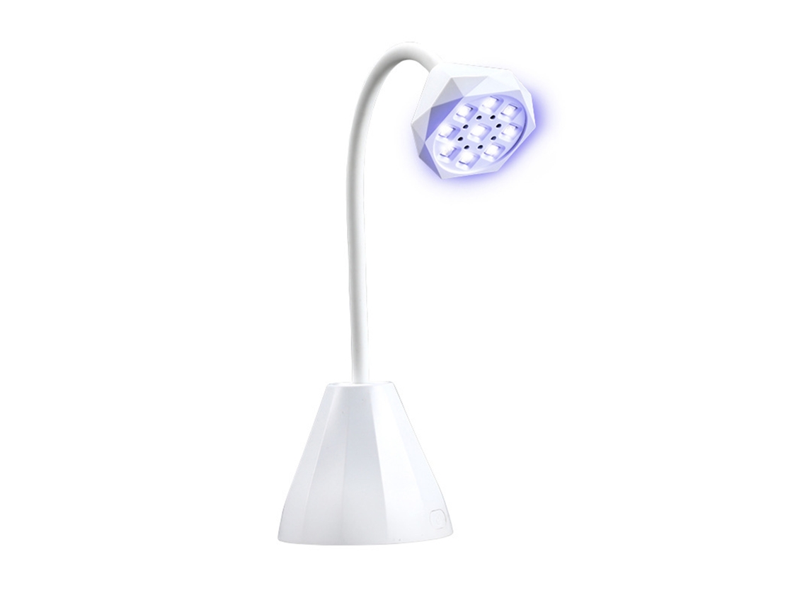 Lâmpada de Cura Uv para Unhas Portátil Mini com Mangueira Ajustável 27w Secagem Rápida 9 Leds