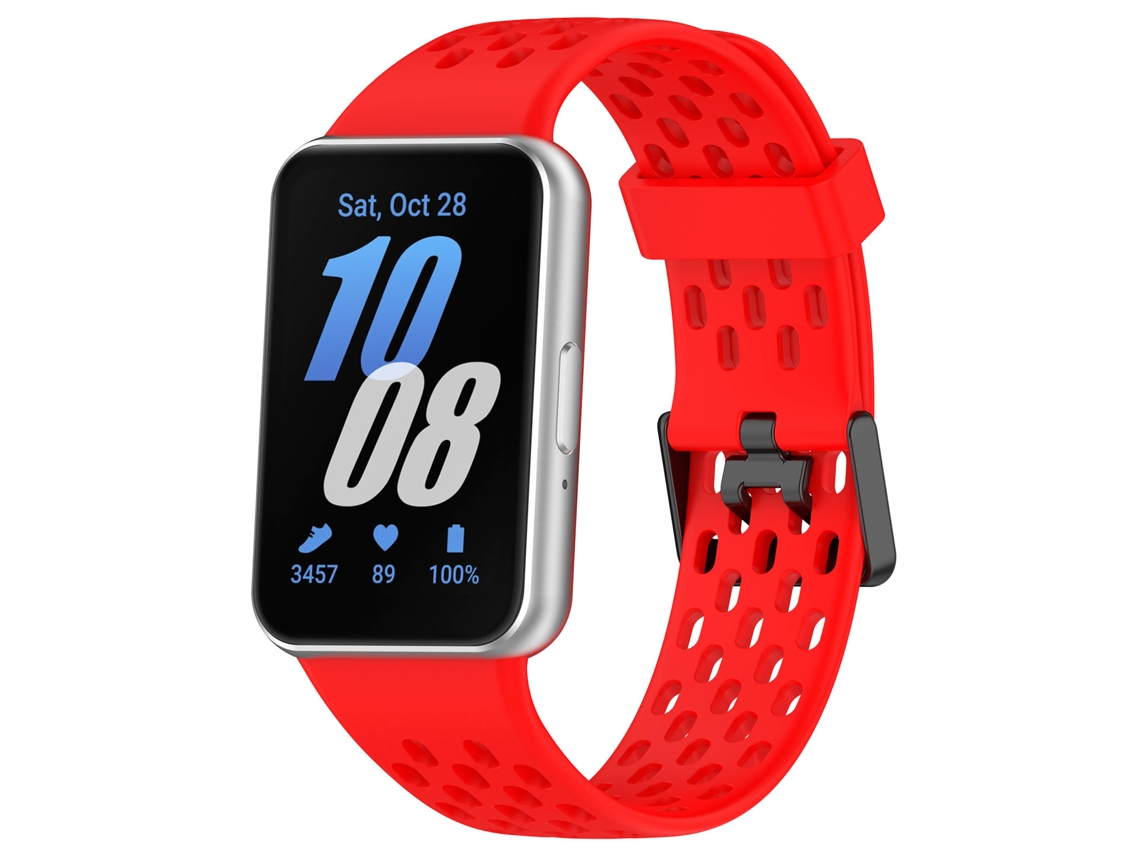 Pulseira De Substituição Para Samsung Galaxy Fit3 2024 Sm-r390, Com Fecho Dobrável Magnético E Pulseira Desportiva Em Silicone Vermelho Hexinyigjly
