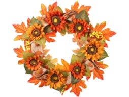 Liu D'automne Para La Décoration De La Porte D'entrée De Feuille D'érable De Tournesol Artificielle,