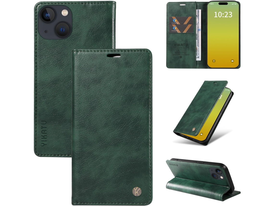 Capa Para Iphone 15de 6, 1 Polegadas, Capa Carteira Em Couro Pu Resistente A Impactos, Capa Flip Dobrável À Prova De