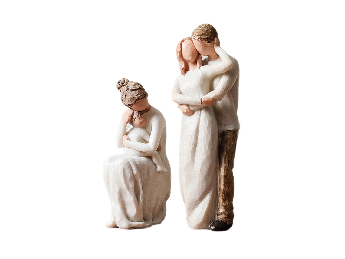 Figura Familiar De Três Com Amor Promessa Eterno Decoração Quarto Moderno