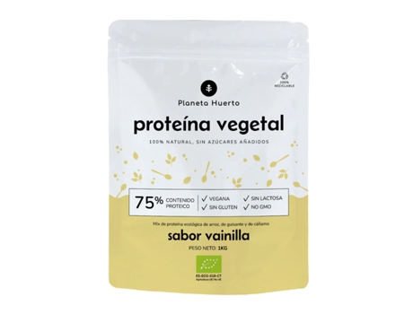 Proteína Vegana Orgânica 75 Baunilha 1 Kg PLANETA HUERTO