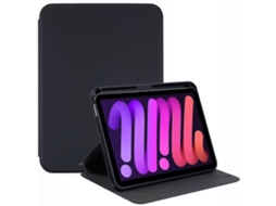 Capa de couro com suporte para iPad Mini (2021) Hengrongshen, preta (2024)