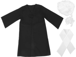 Fantasia De Juiz Para Meninos E Meninas Com Peruca E Martelo - Roupa Para Jogos Educativos E De Interpretação De Papéis