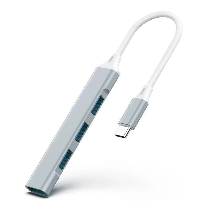 Hub Usb-c Para 4x Usb 3.0 De Alta Velocidade, Cinzento