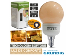 Lâmpada E14 9w=45w 230v Eco Tec. Softone 320lm Grundig