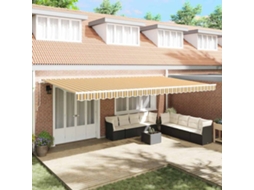 Vidaxl Toldo Retrátil Multicolor 600 × 350 Cm Poliéster E Alumínio