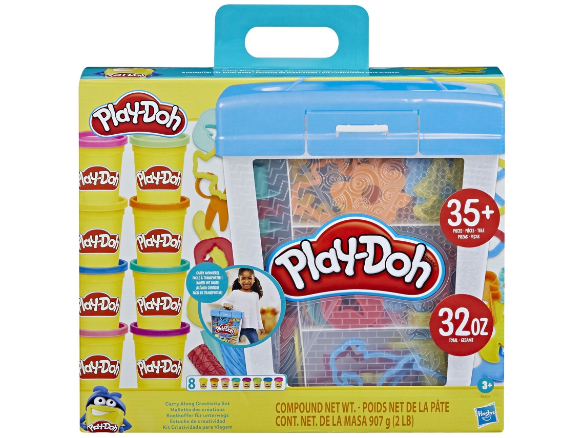 Conjunto De Artesanato Play Doh Com Estojo Portátil, Brinquedo Criativo Multicolorido Hasbro