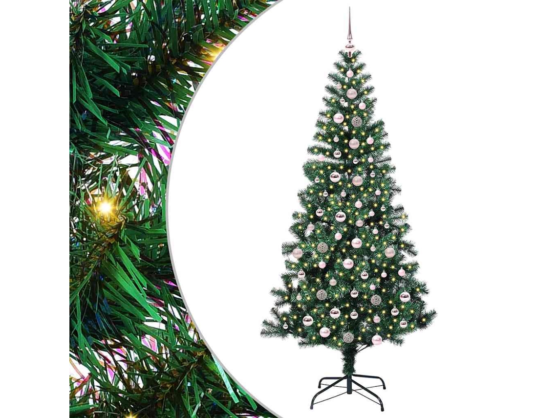 Conjunto 1 Árvore De Natal Vidaxl Verde Pvc (240 Cm)