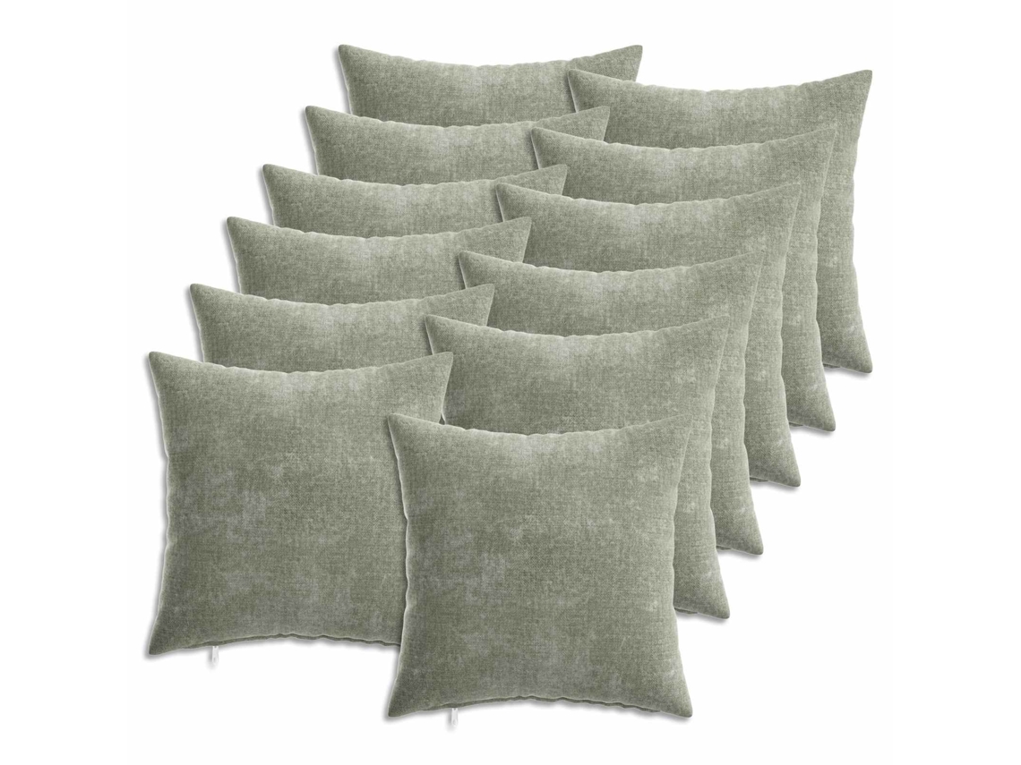 Vidaxl Capa Almofada 12 Unid. Heerlen Verde 40 X 40 Cm Tecido Chenille