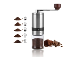 Moedor De Café Manual 6 Configurações, Cerâmica, Portátil, Prata, K4, Para Espresso, Prensa Francesa E Café Coado, Uso Em Casa E Viagens