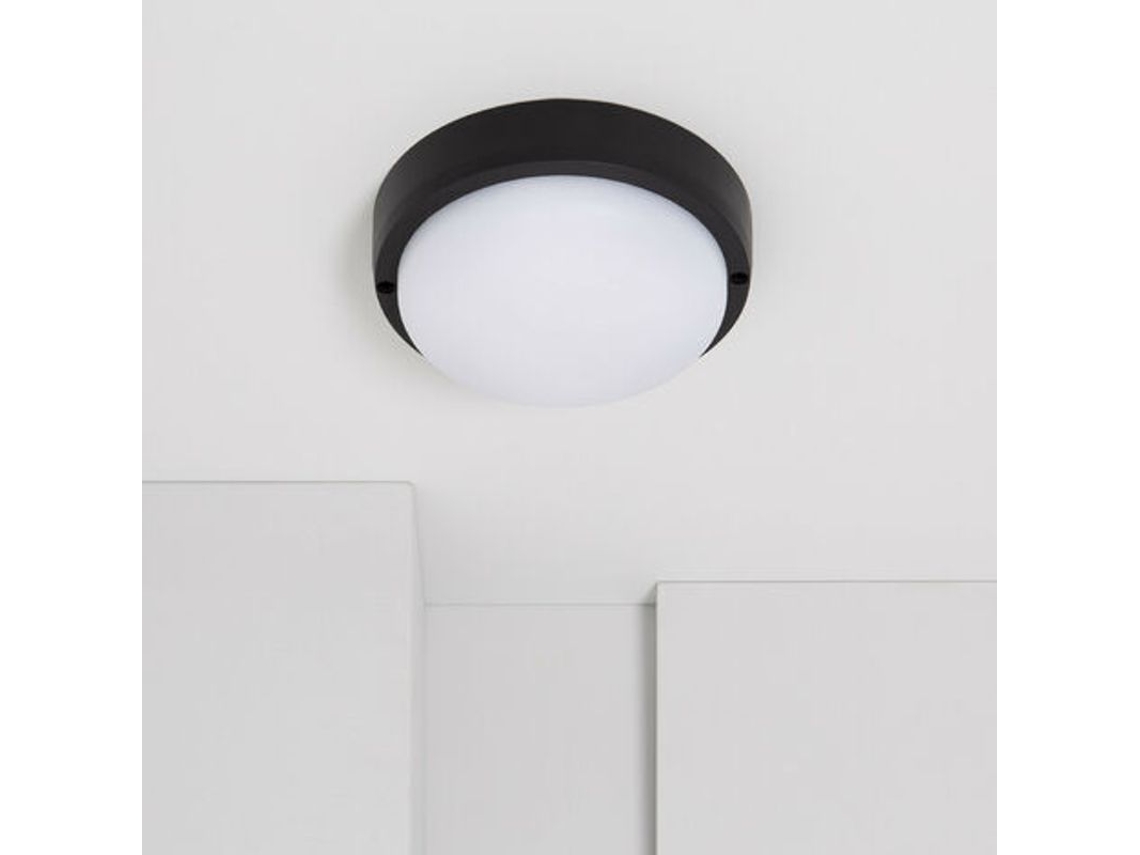 luz de Teto Led Externa Redonda 30w Preta Hublot Branca 275*80mm Ip65