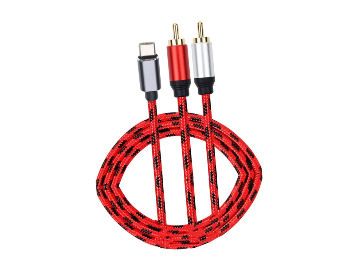 Câble Adaptateur C Vers Audio 2 Mâles 1 5 M Alliage Daluminium Transmission Haute Puissance Fácil À