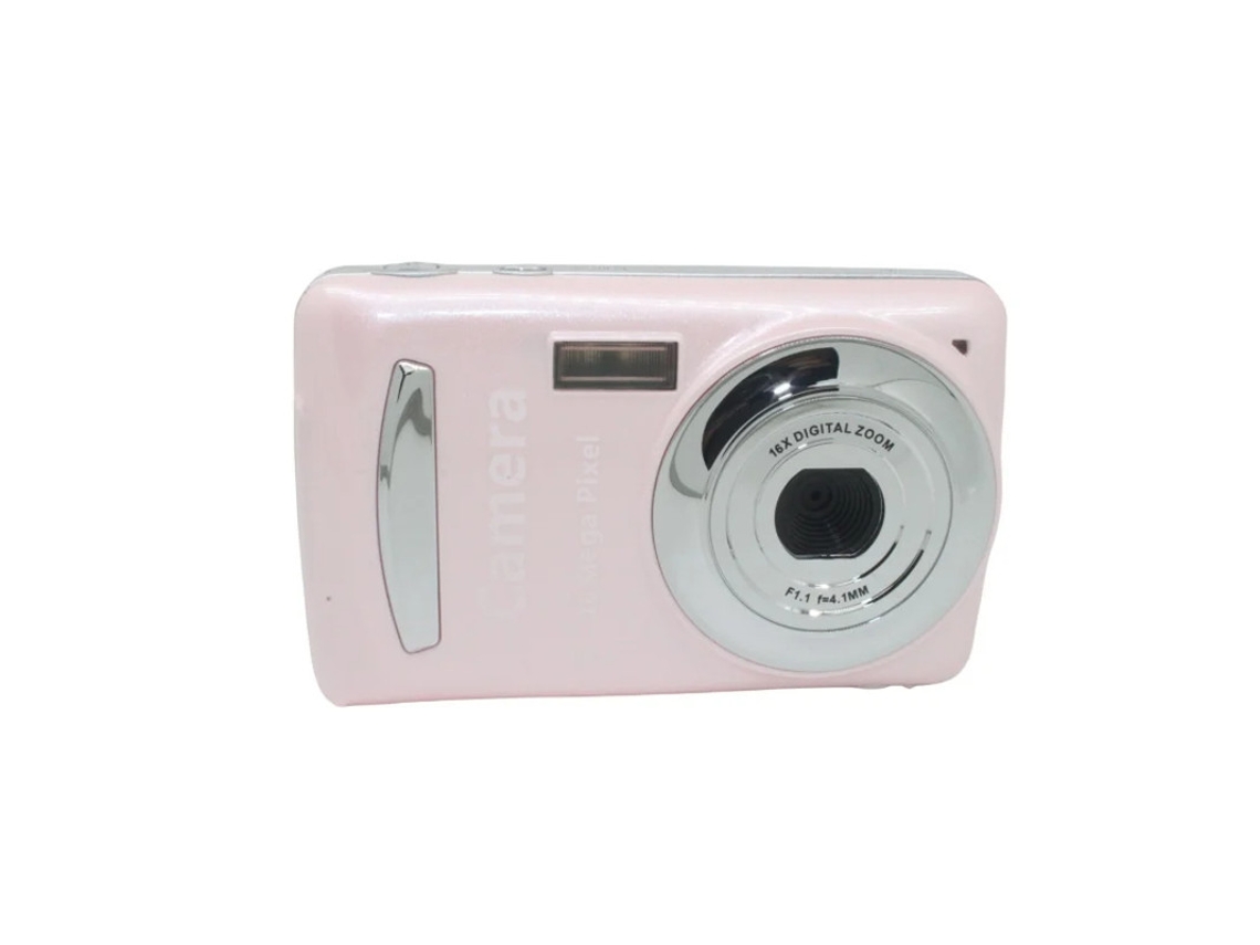 Câmera digital compacta CCD de 16 MP com tela LCD estilo retrô, ideal para adolescentes e adultos, rosa Yizhood