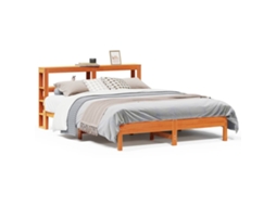 Bed Frame, Bed Frames Vidaxl Marrom Madeira De Pinho (135 X 190 Cm)