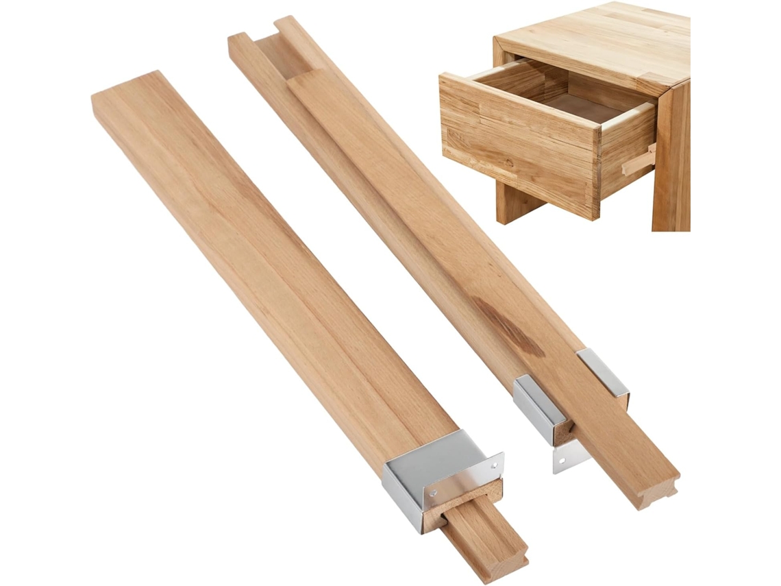 Conjunto De 2 Trilhos Madeira Para Gavetas Móveis, Corrediças De Madeira Para Gavetas, Substituição De Corrediças Para