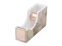 Dispensador de Fita Adesiva de Mesa com Base Antiderrapante e Peso, Núcleo de 2,5 Cm , Cor Ouro Rosa, Ideal para Uso na Cozinha. GOKOCO (1 Polegada)