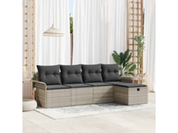 Vidaxl Conjunto De Sofá De Jardim 5 Unid. Rattan Sintético
