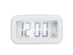 Relógio Eletrônico Lcd Com Tela Grande, Silencioso, Inteligente, Com Visor De Temperatura E Despertador Ghy‑501 Branco Slowmoose