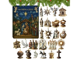 Calendário de com em Contagem para o 24 da e Natal Pingente Acrílico, Regressiva Pingentes, Natividade, 2d, CHABERLU