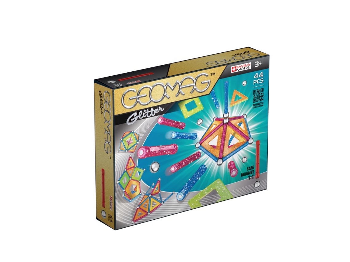Brinquedo de Íman de Neodímio GEOMAG Panels Glitter 44 pcs