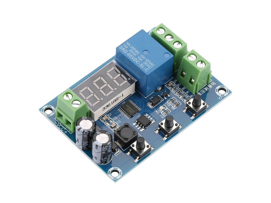 Módulo De Proteção De Carregamento/descarregamento Bateria 6-40v Com Voltmeter E Temporizador