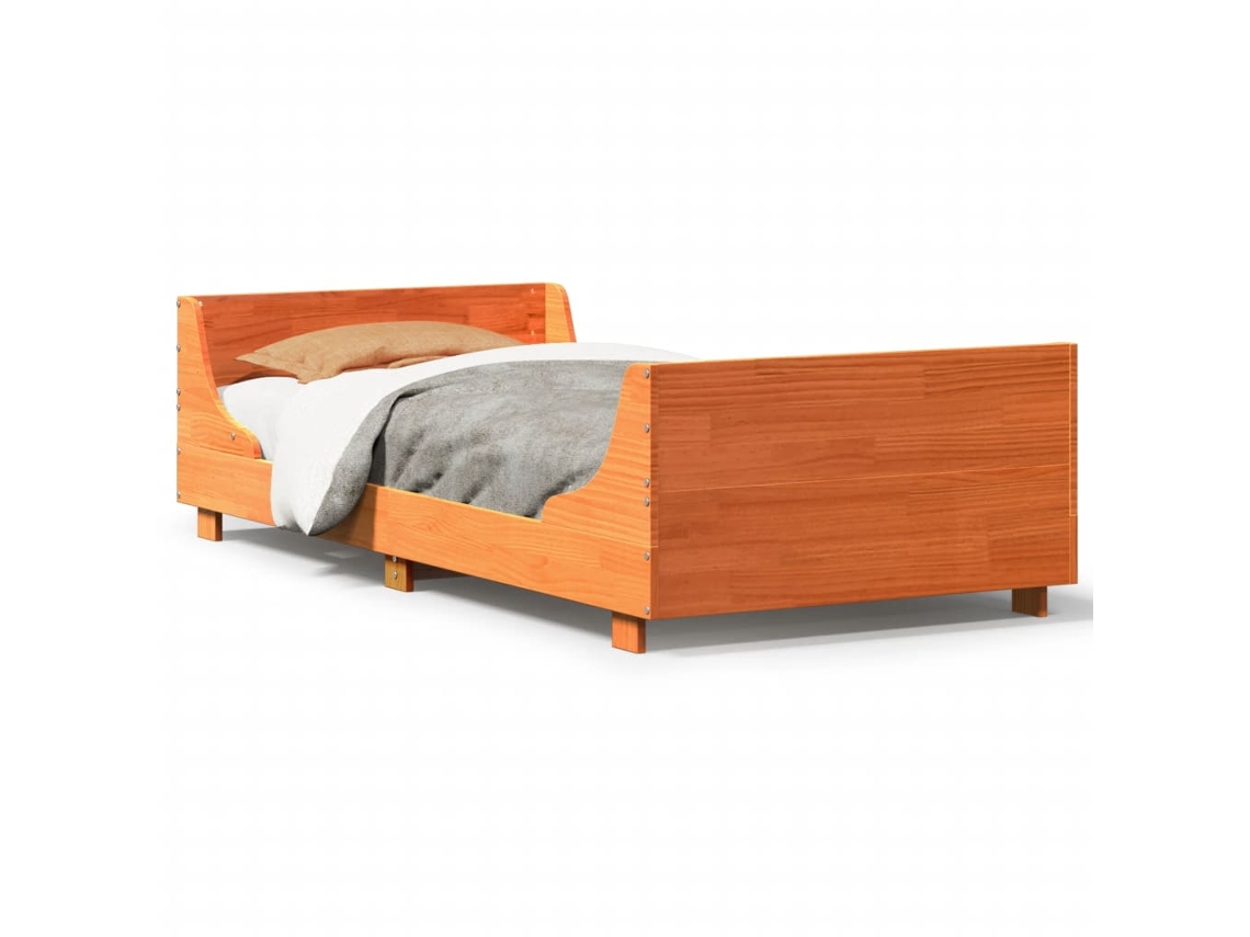 Bed Frame, Bed Frames Vidaxl Marrom Madeira De Pinho (75 X 190 Cm)