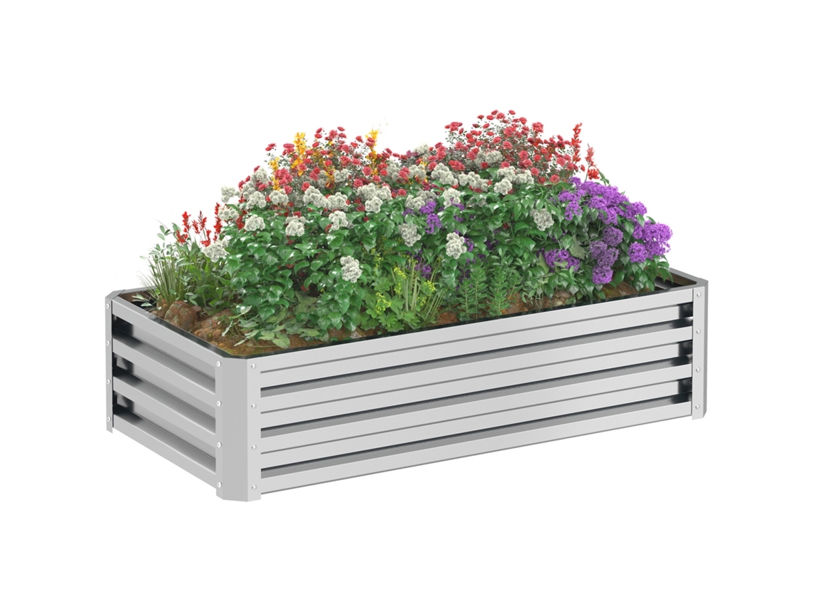 Jardim Retangular de Horta, chapa de Aço, 120x60x30,5cm | S/MARCA