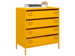 Vidaxl Aparador 68x39x73,5 Cm Aço Laminado A Frio Amarelo Mostarda
