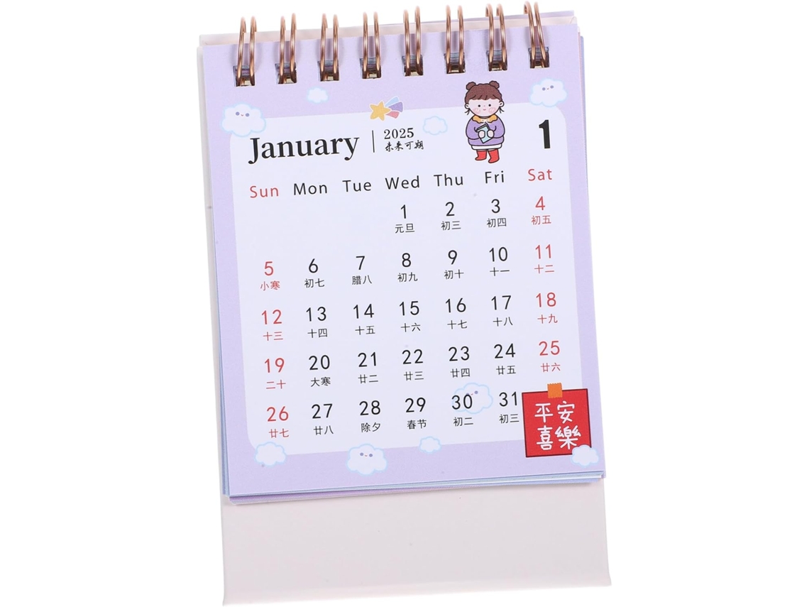 Calendário De Mesa Shooweroro, Mini Horizontal Com Aba, Mensal Feito