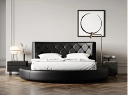 Cama VENTE-UNIQUE.PT Claudian (Preto - 140x190 cm)