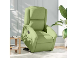 Vidaxl Poltrona Reclinável Elevatória Elétrica Veludo Verde-claro