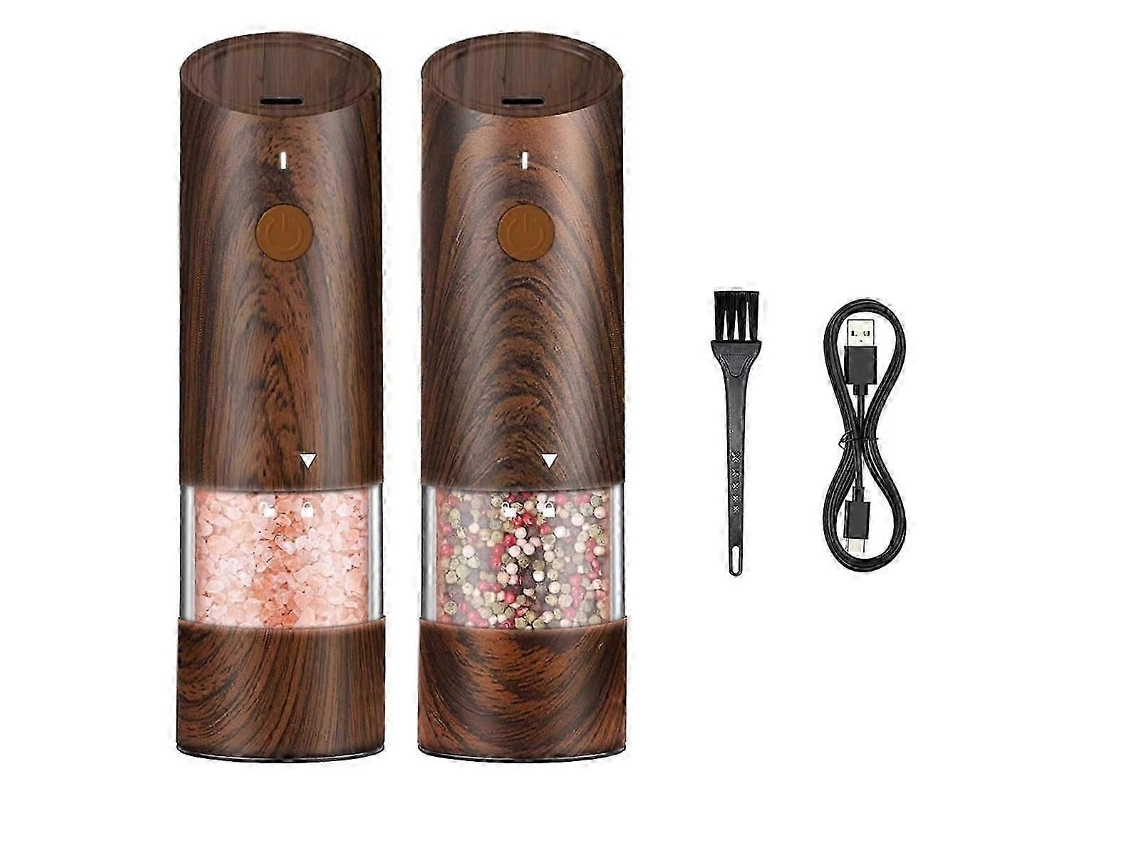 Conjunto de Moedores Elétricos Sal e Pimenta GOKOCO, Recarregáveis, Ajuste Moagem, Luz Led em Cerâmica